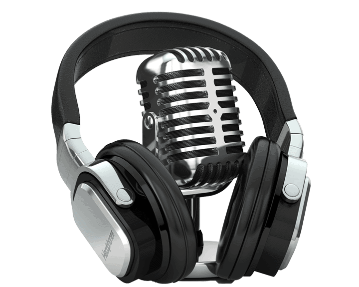 headphones and microphone